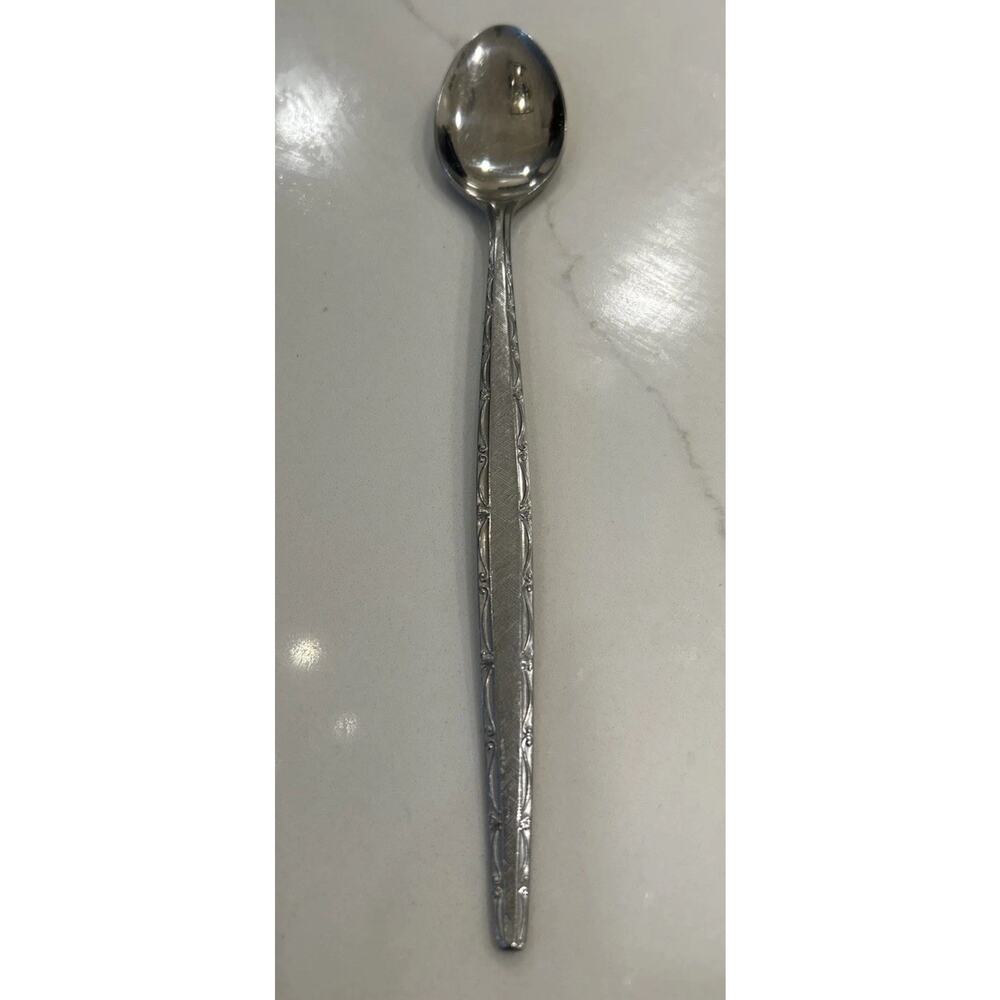 Vtg Hull Melina Stainless Steel Solid Long Tea Spoon 7" Flatware‎ Japan